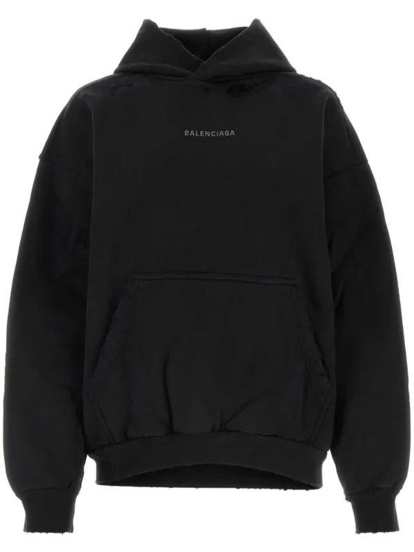 Balenciaga Rhinestone Logo Hoodie Black FARFETCH CA