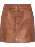 Gestuz fade-effect leather mini skirt - Brown
