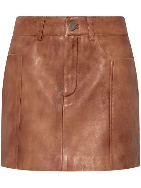 Gestuz fade-effect leather mini skirt