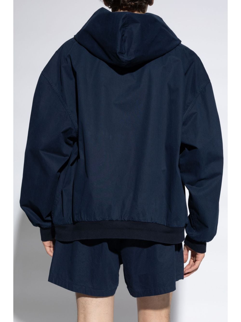 Shop Balenciaga Zip-up Cotton Hoodie In Black