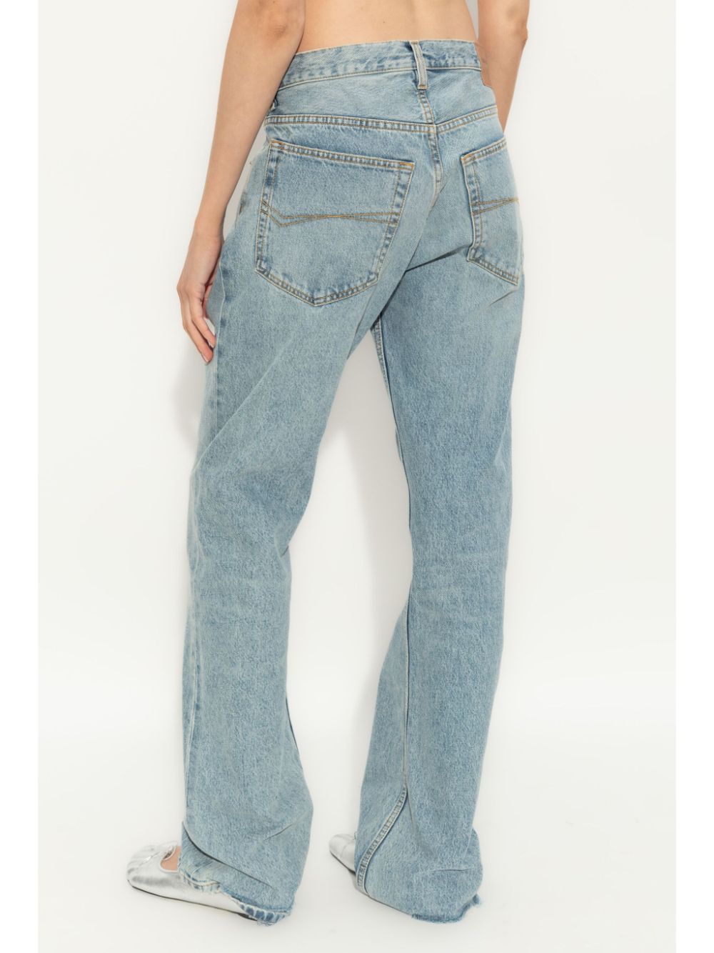 Shop Balenciaga Low-rise Straight-leg Jeans In Blue