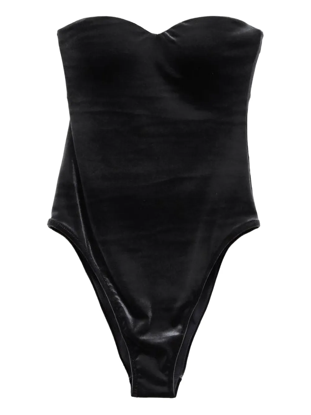 Balenciaga logo-print sweetheart-neck swimsuit | Black | Image 1