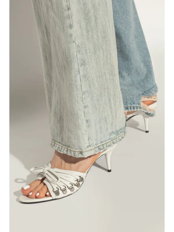 Balenciaga リボン レザーサンダル | ホワイト | FARFETCH JP 