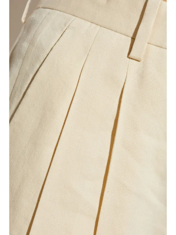 Helmut Lang Pleated wide-leg Trousers | White | FARFETCH
