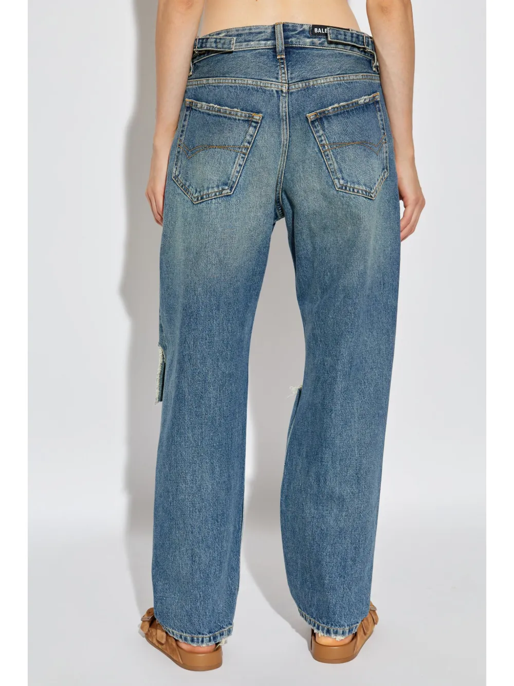 Balenciaga Jeans met gerafeld detail Blauw