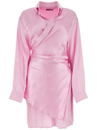 Balenciaga monogram-jacquard Shirt Dress | Pink | FARFETCH