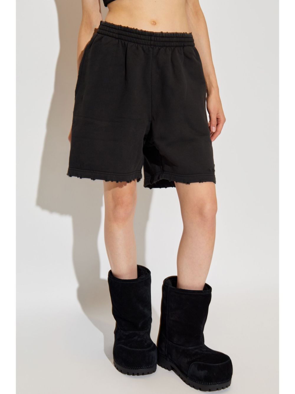 Shop Balenciaga Cotton Shorts In Black