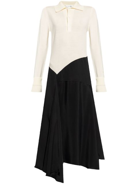 Victoria Beckham two-tone asymmetric midi dress