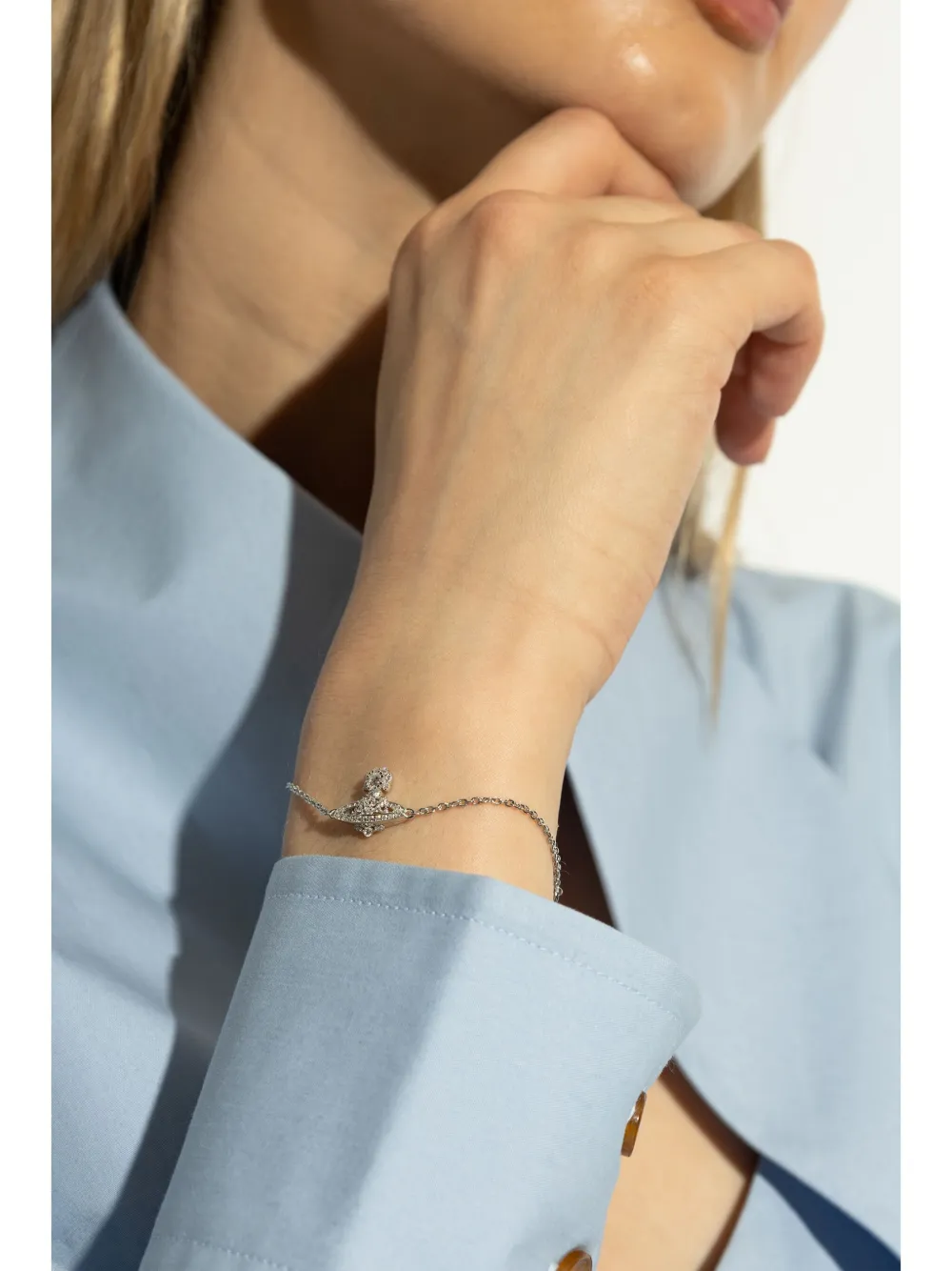 Vivienne Westwood Zilveren armband met Orb-hanger