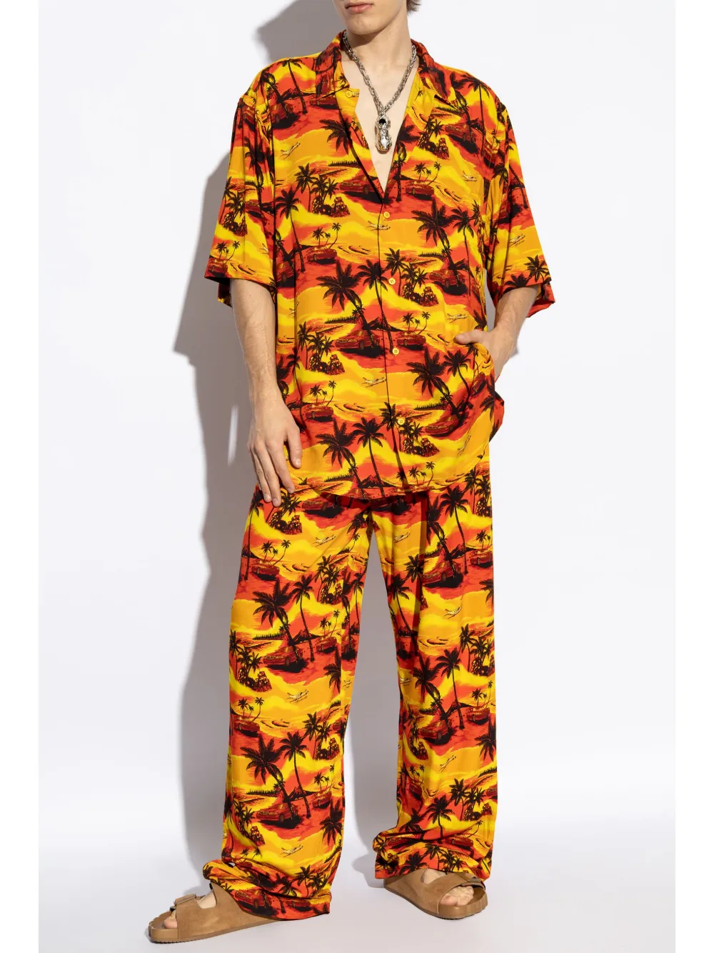 Balenciaga Broek met print - Oranje