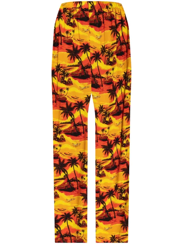 Balenciaga Printed Trousers in Orange