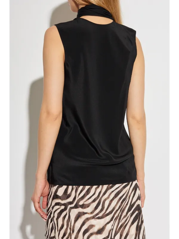 Helmut Lang Scarf Sleeveless Top | Black | FARFETCH