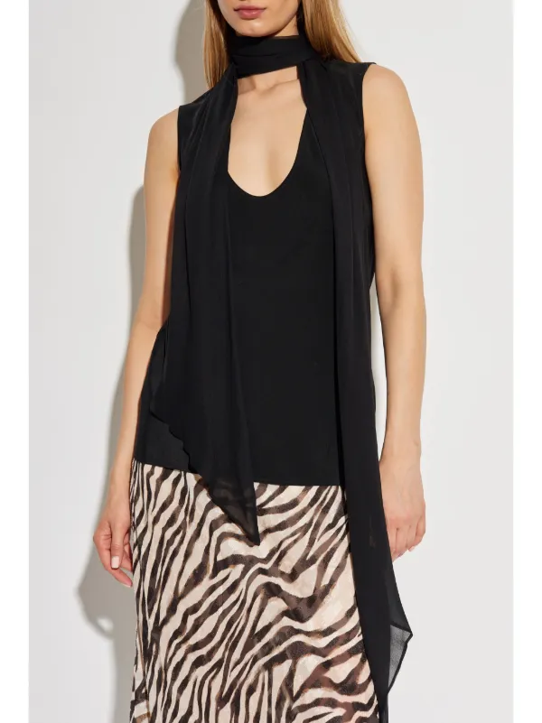 HELMUT LANG　ヘルムートラング　ラビットファー　スヌード　マフラー　黒 Helmut Lang Scarf Sleeveless Top | Black | FARFETCH