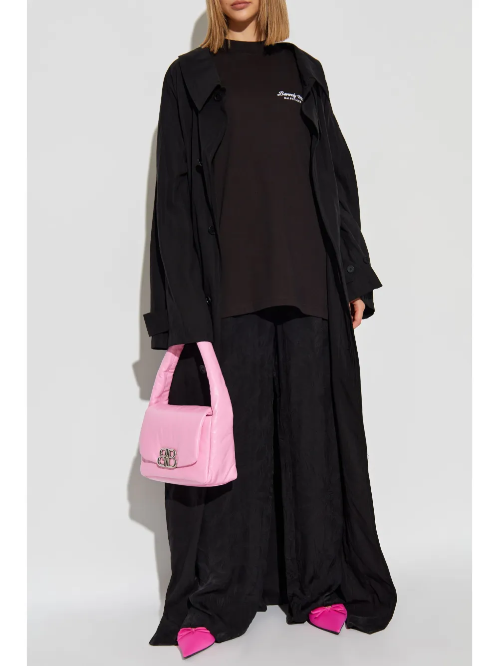 Balenciaga buttoned long coat - Zwart