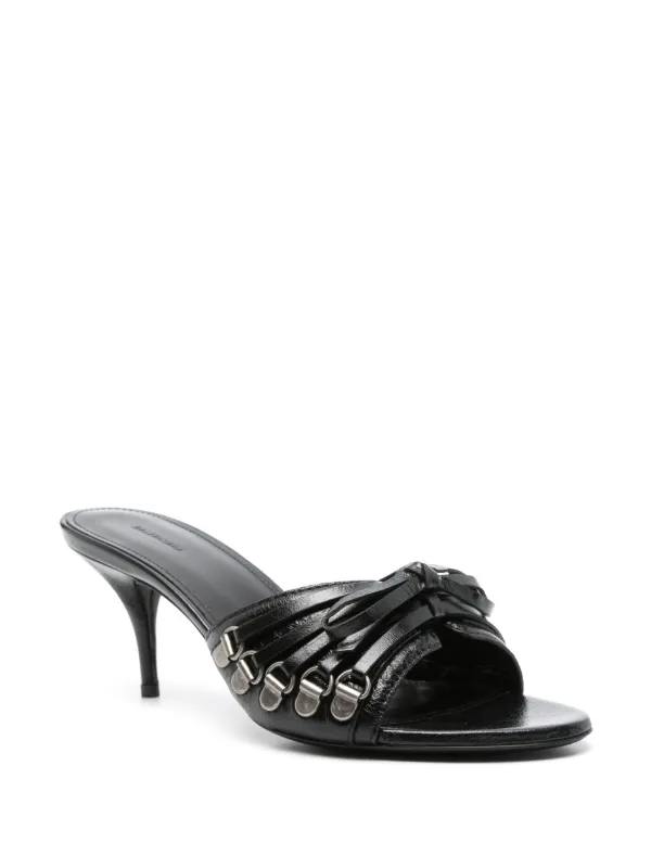 パンプス BALENCIAGA Black Leather Cagole Mules Balenciaga Black Leather Cagole Mules | Balardi