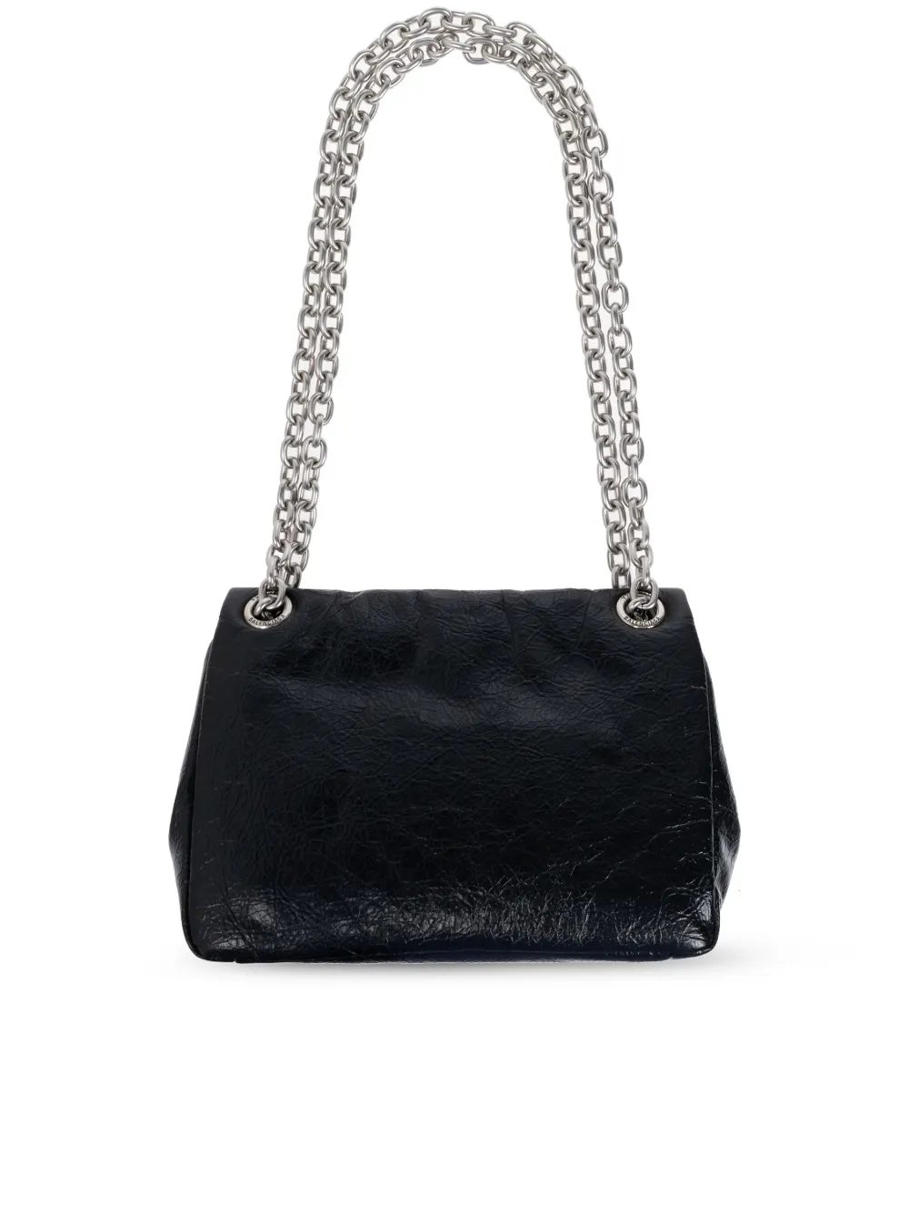 Balenciaga Mini Monaco Appliqué-logo Leather Bag In Schwarz