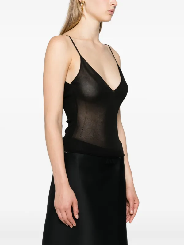 Jacquemus La Maille V-neck Tank Top | Black | FARFETCH