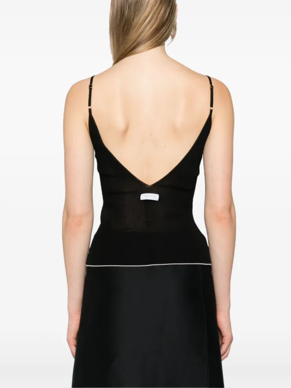 新品 JACQUEMUS ジャックムス ニット キャミソール ブラック 36 Jacquemus La Maille V-neck Tank Top | Black | FARFETCH