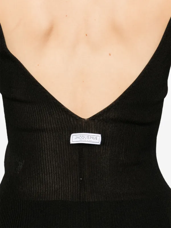 Jacquemus La Maille V-neck Tank Top | Black | FARFETCH