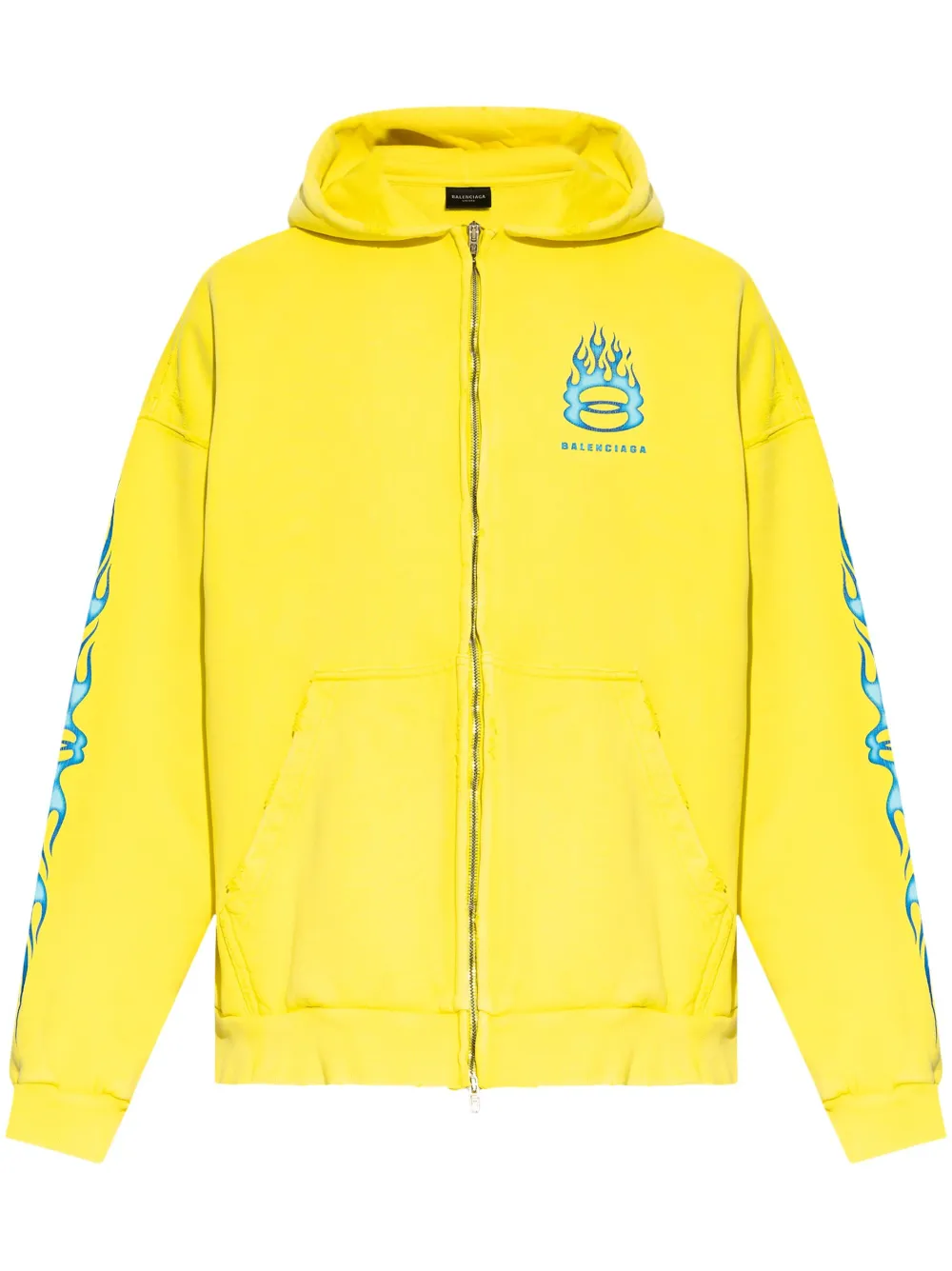 BALENCIAGA LOGO-PRINT COTTON HOODIE