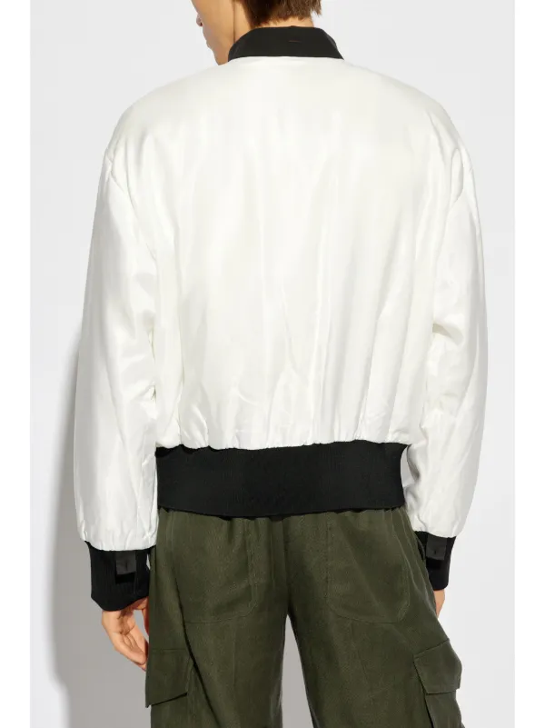 Helmut Lang Layered Silk Bomber Jacket | Black | FARFETCH