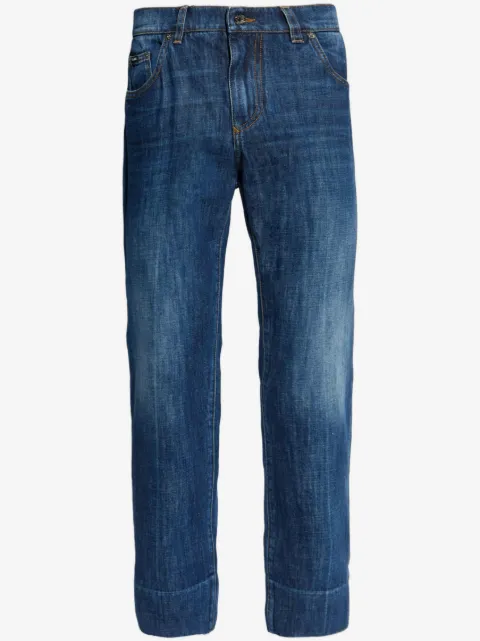 Dolce & Gabbana logo-plaque straight-leg jeans