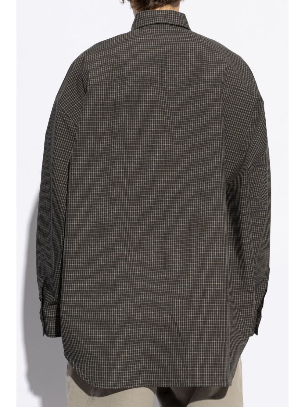 Shop Balenciaga Check Shirt In Black