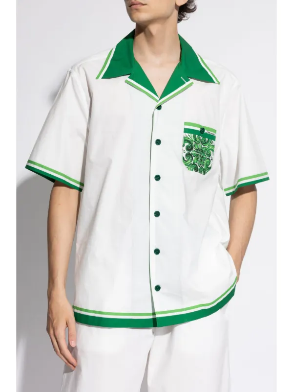 【関税＆送料込み】Dolce & Gabbana Short-Sleeved Majolica P Majolica-print short-sleeved t-shirt in Multicolor for Men