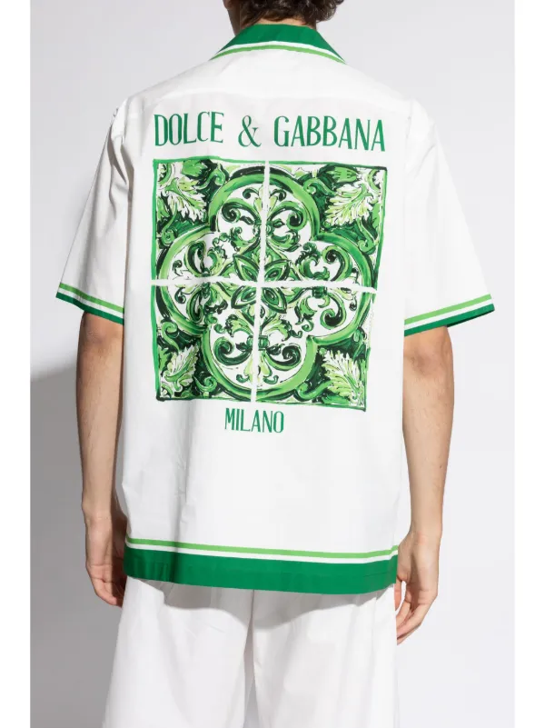 Dolce & Gabbana Majolica-print Poplin Shirt | White | FARFETCH