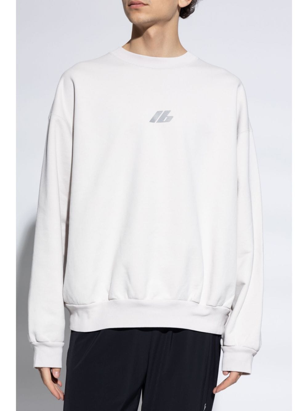 Shop Balenciaga Logo-print Cotton Sweatshirt In White