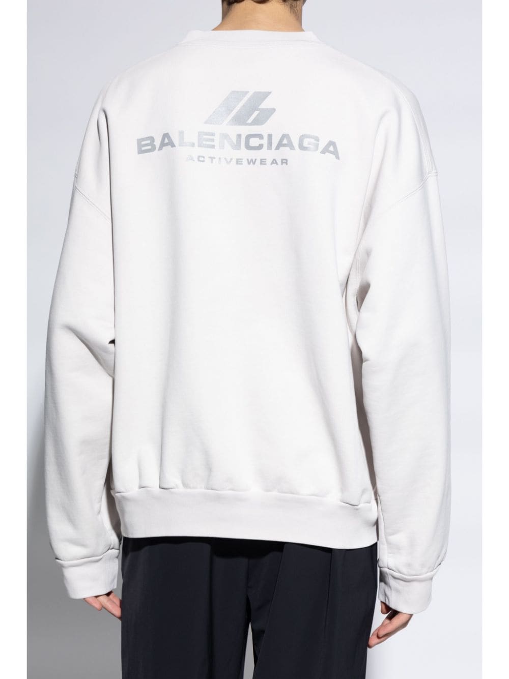 Shop Balenciaga Logo-print Cotton Sweatshirt In White