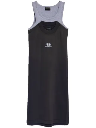 Balenciaga Layered Sleeveless Dress | Black | FARFETCH
