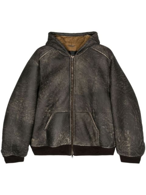 Balenciaga distressed-effect leather jacket