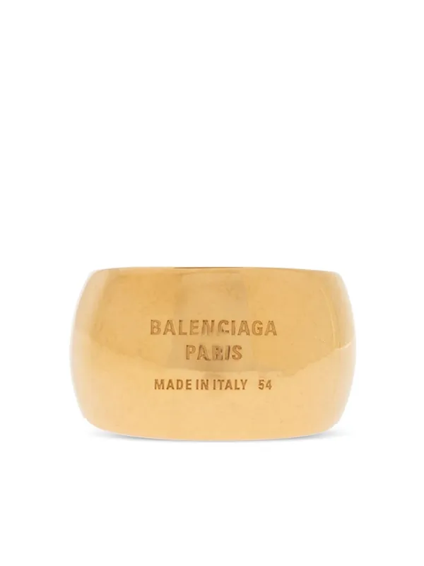 Balenciaga logo engraved Ring Gold FARFETCH CA