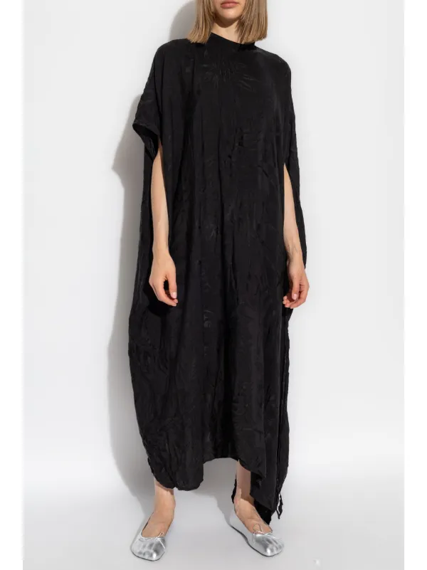 Balenciaga Silk Midi Dress Black FARFETCH CA