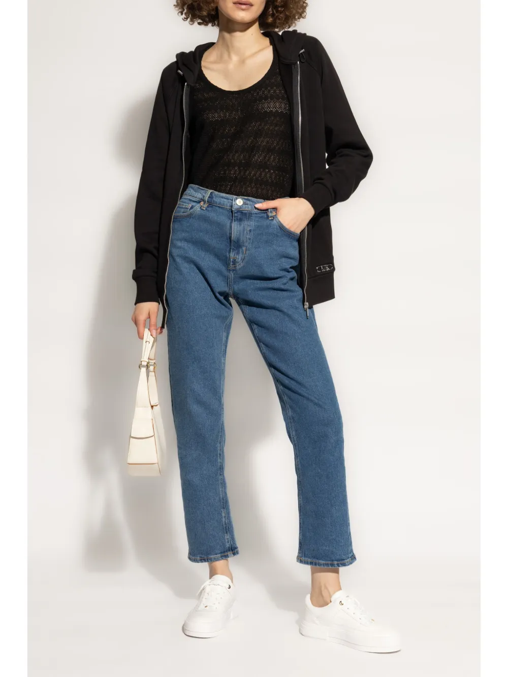 Michael Kors Hoodie met logoplakkaat Zwart
