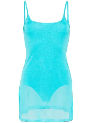 ganni blue sequin dress GANNI Sequin Slip Mini Dress | Blue