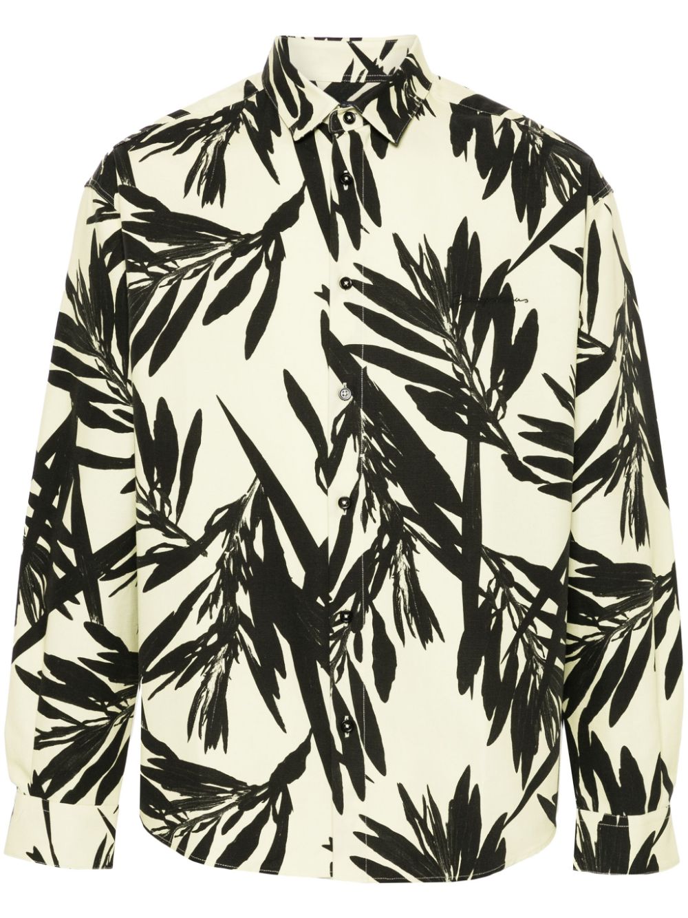 Jacquemus La Chemise Simon Printed Cotton Shirt In Prt Foliage Bla