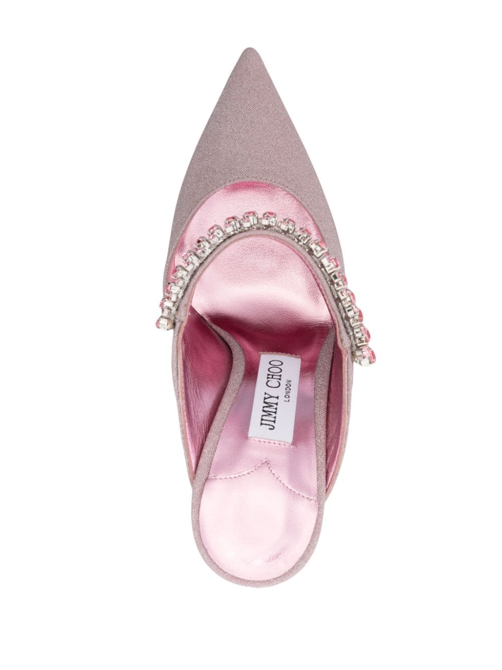 Jimmy Choo Bing 100 mm muiltjes met glitter Roze