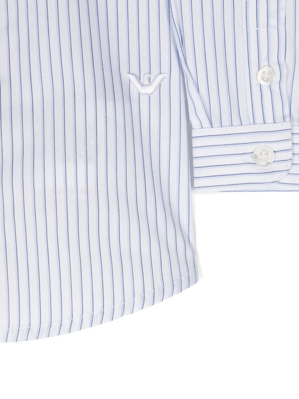 Emporio Armani Kids Gestreept shirt met geborduurd logo Wit
