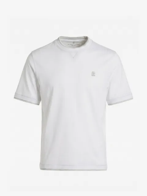 Brunello Cucinelli logo-embroidered T-shirt