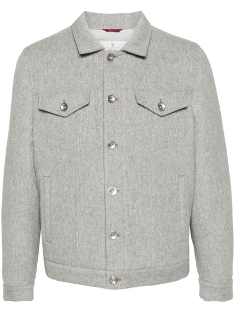 Brunello Cucinelli felted padded shirt jacket Men