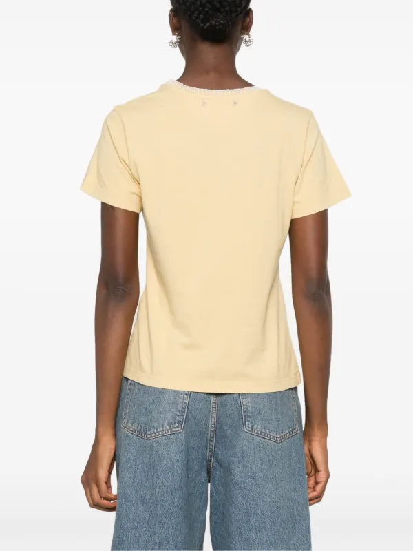 【関税込み】Golden ★Doris Tシャツ GWP02008P00189215722 Golden Goose Doris whipstitch-trim T-shirt | Yellow | FARFETCH