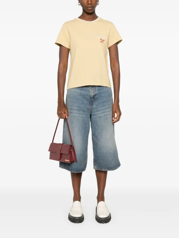 Golden Goose Doris whipstitch-trim T-shirt | Yellow | FARFETCH