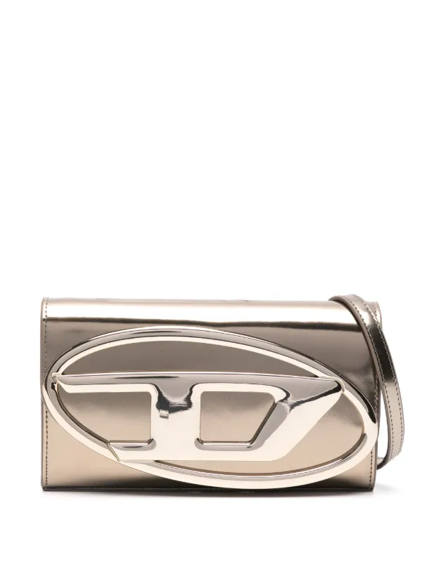 Diesel 1Dr Leather wallet-on-chain | Gold | FARFETCH
