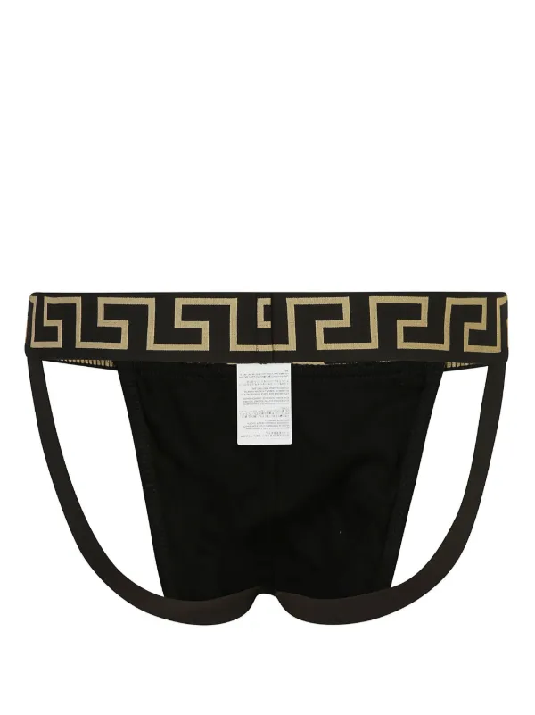 Versace Greca Border Jockstrap Black FARFETCH IN