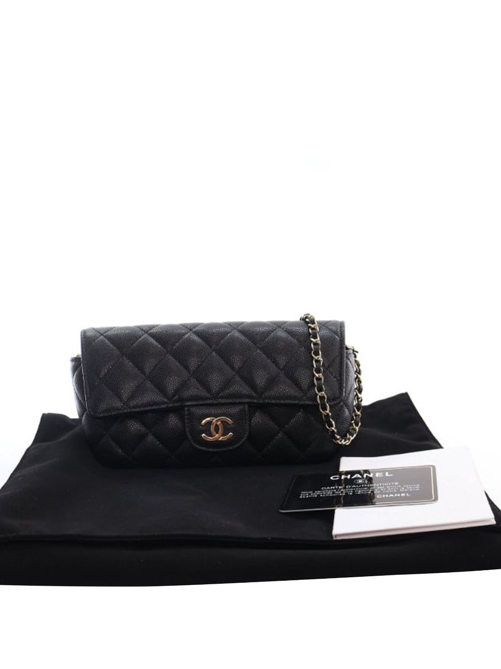 Affordable HOT SALE CHANEL 2020 Caviar Sunglasses Case on Chain crossbody bag Women