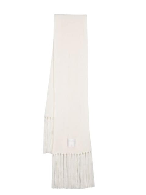 Patrizia Pepe fringed ribbed-knit scarf