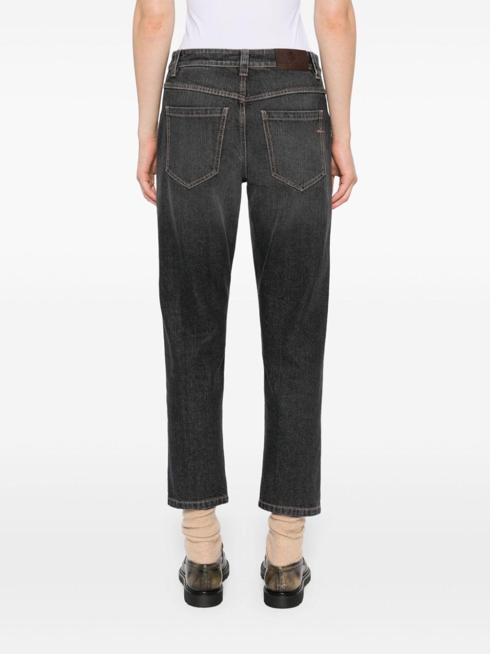 Online shopping for cheap Brunello Cucinelli Monili-detail cotton jeans Women