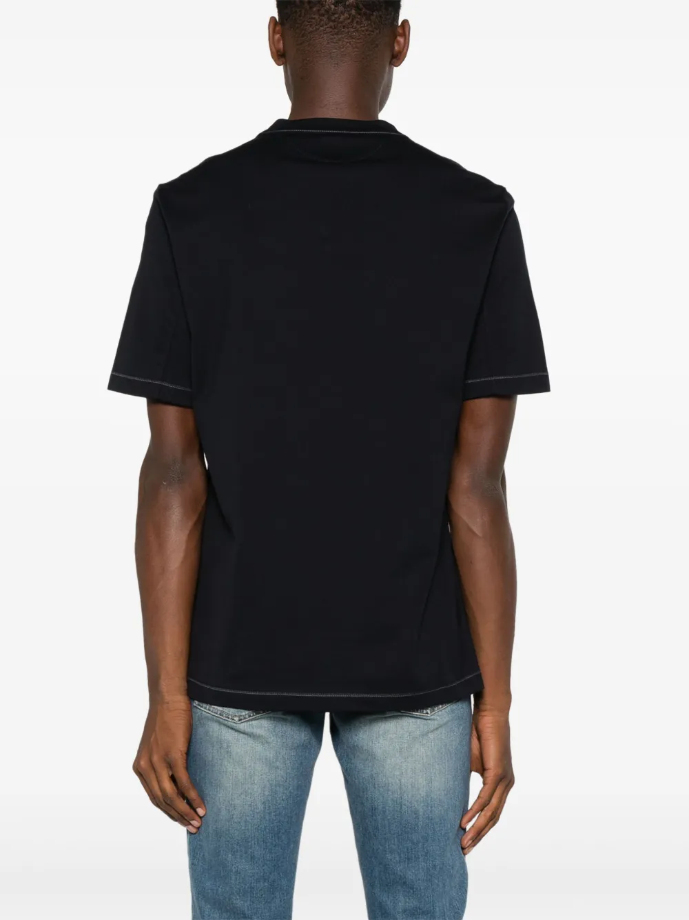 Brunello Cucinelli T-shirt met contrasterend stiksel Blauw
